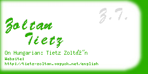 zoltan tietz business card